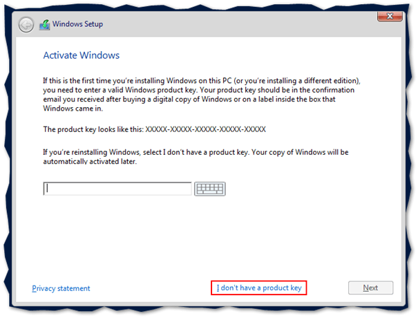 install Windows Server in evaluation mode